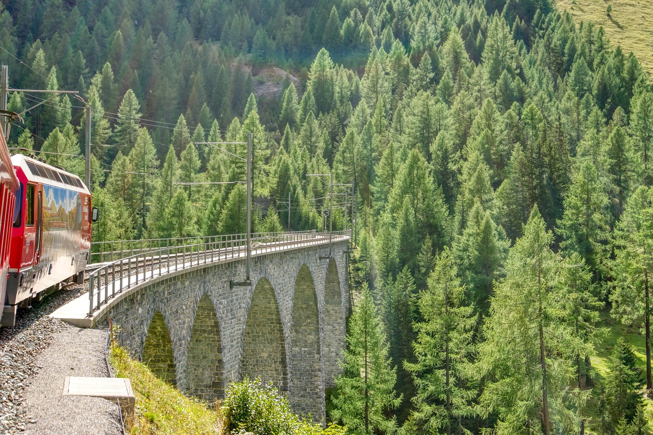 7 day Europe tour packages scenic train route through the Swiss Alps