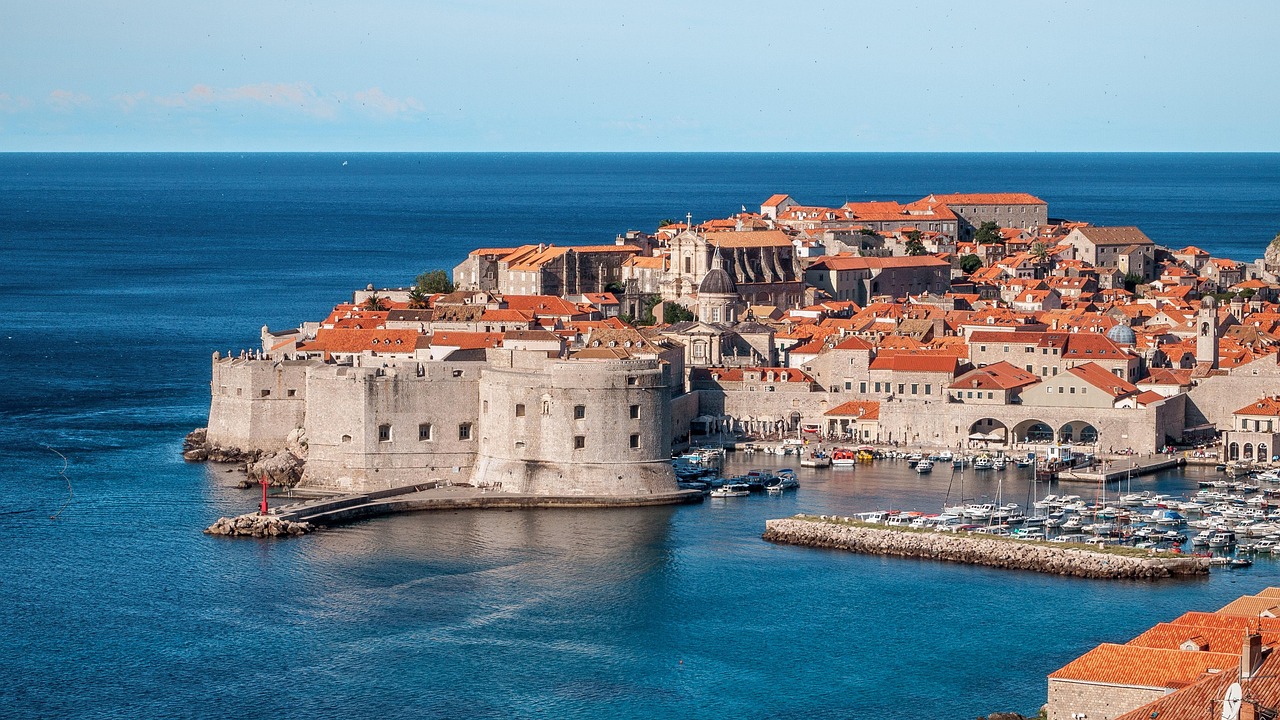 croatia vacation hotspots Dubrovnik old town walls overlooking Adriatic Sea