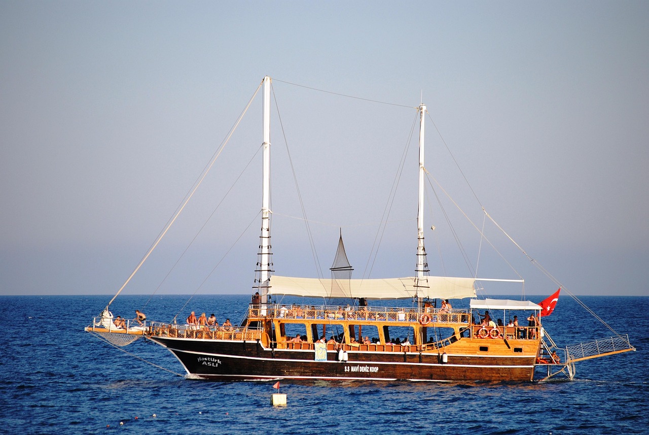 Travelers on a Mediterranean cruise near Antalya