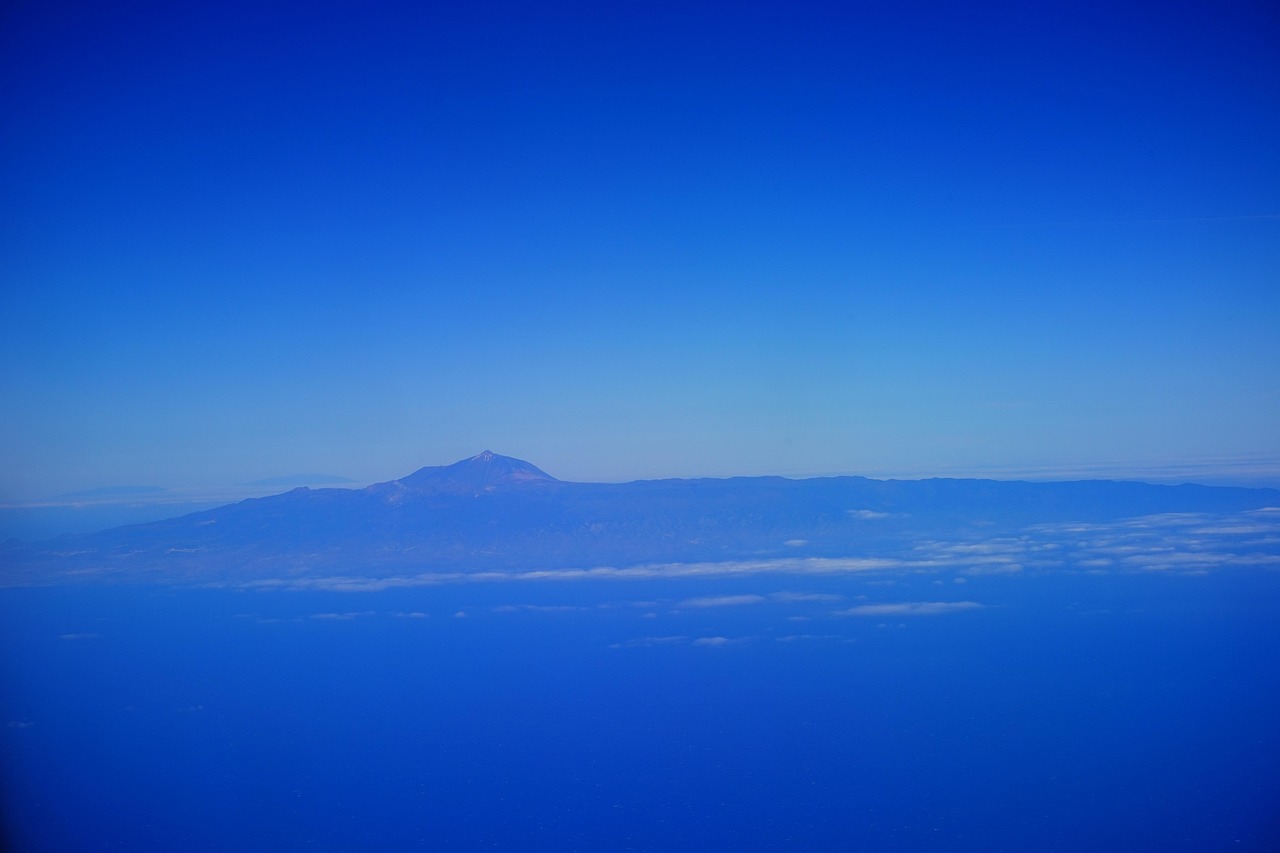 View of Mount Teide from Anaga Rural Park Tenerife highlands