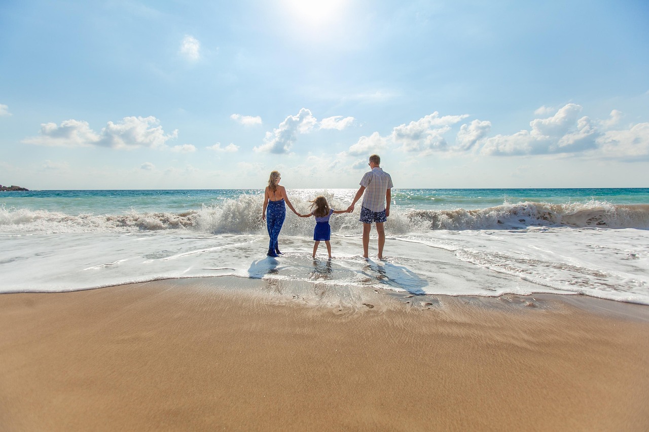 family enjoying a day at an Ibiza beach