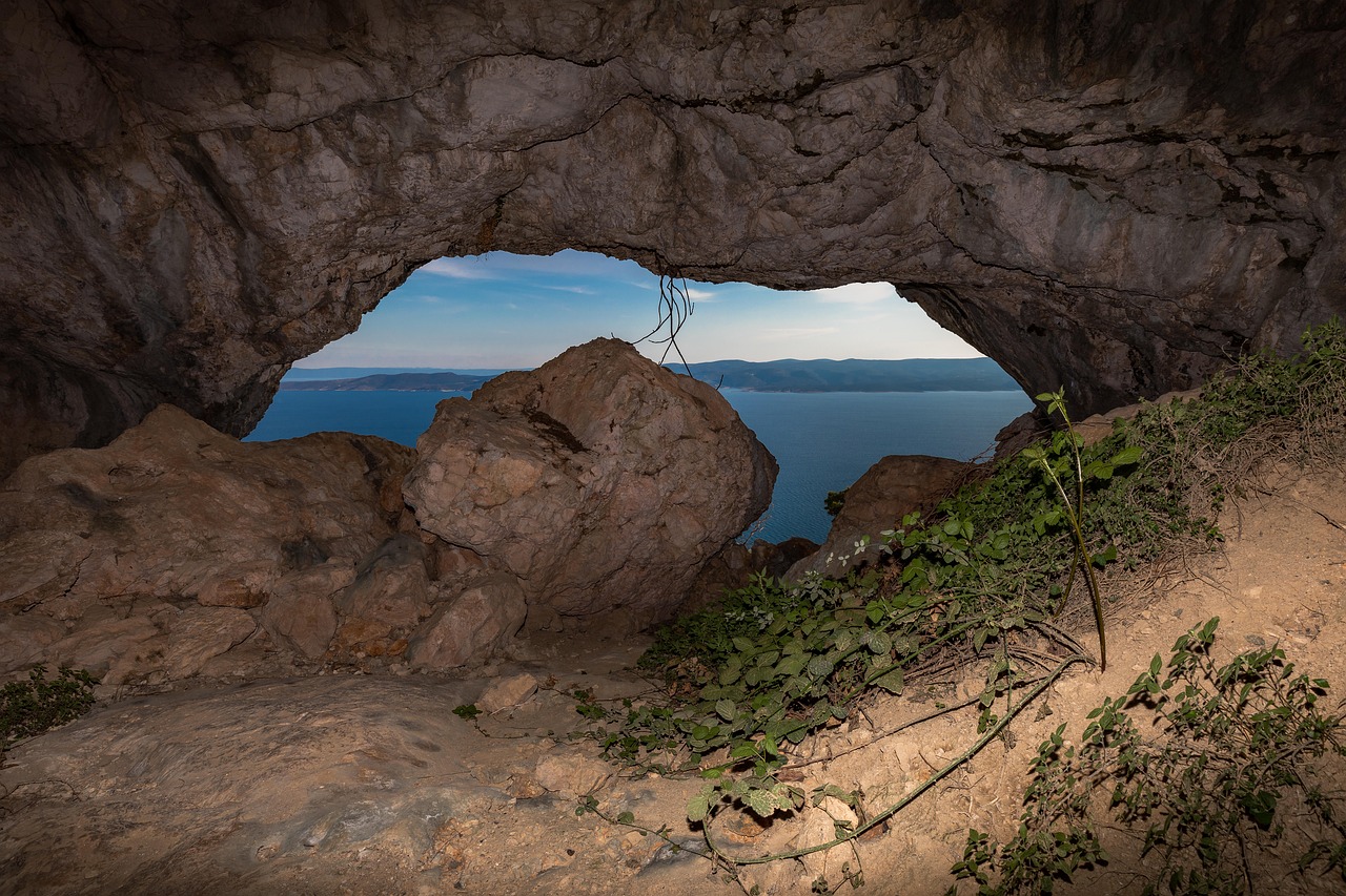 Scenic cliffs overlooking the Adriatic Sea in Croatia