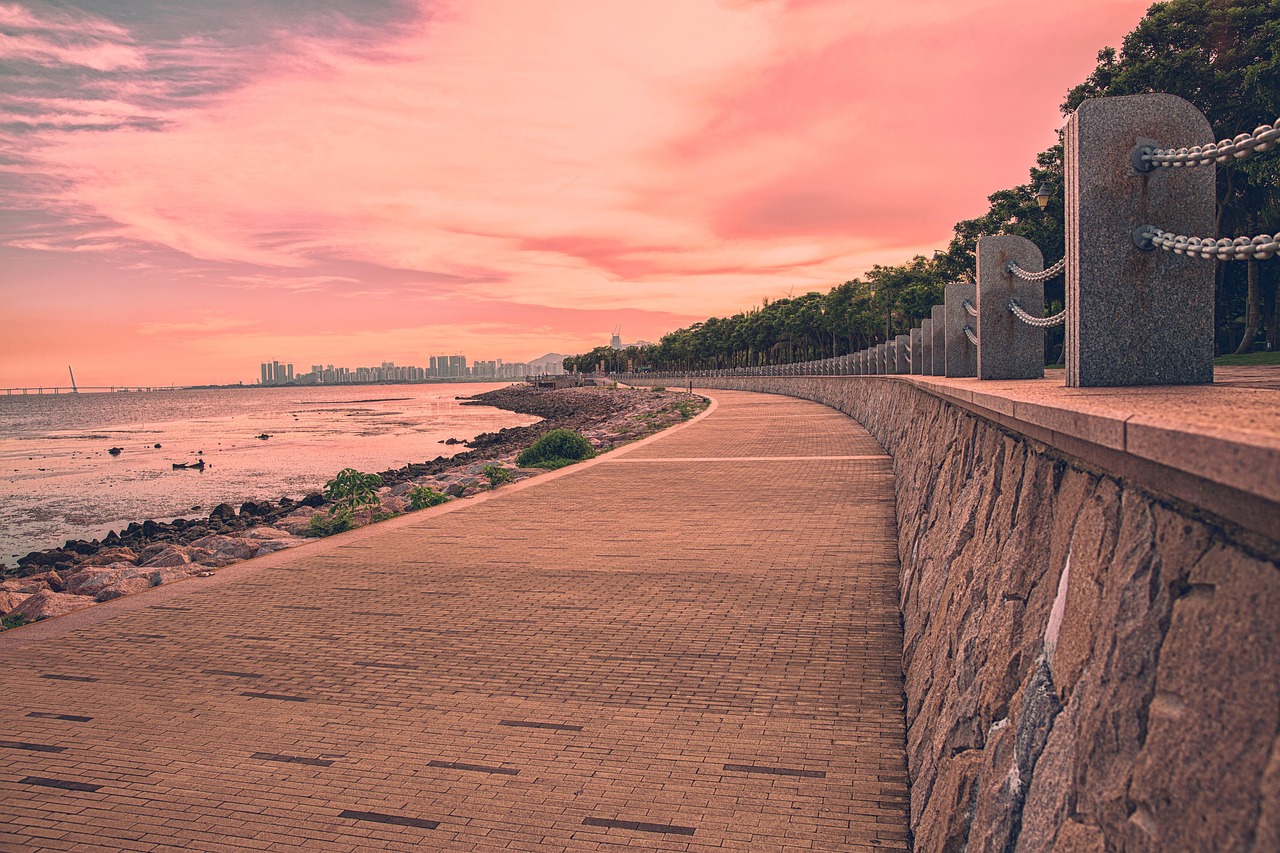 Barcelona beach promenade scene