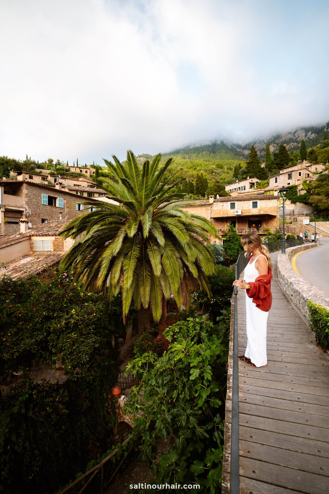 Scenic view of Deia Mallorca Spain nestled in the mountains