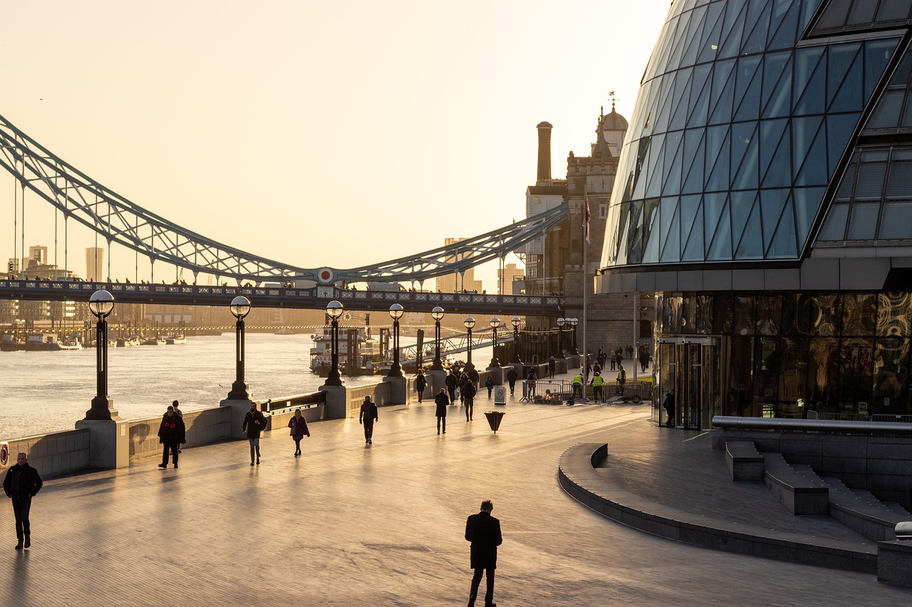 Europe travel safety scene of London skyline from Thames
