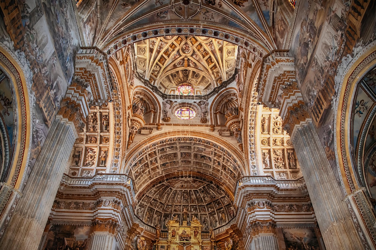 Granada cathedral exterior in the city center