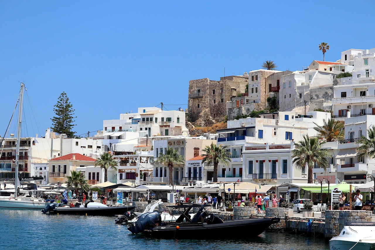 Naxos island Greece harbor view