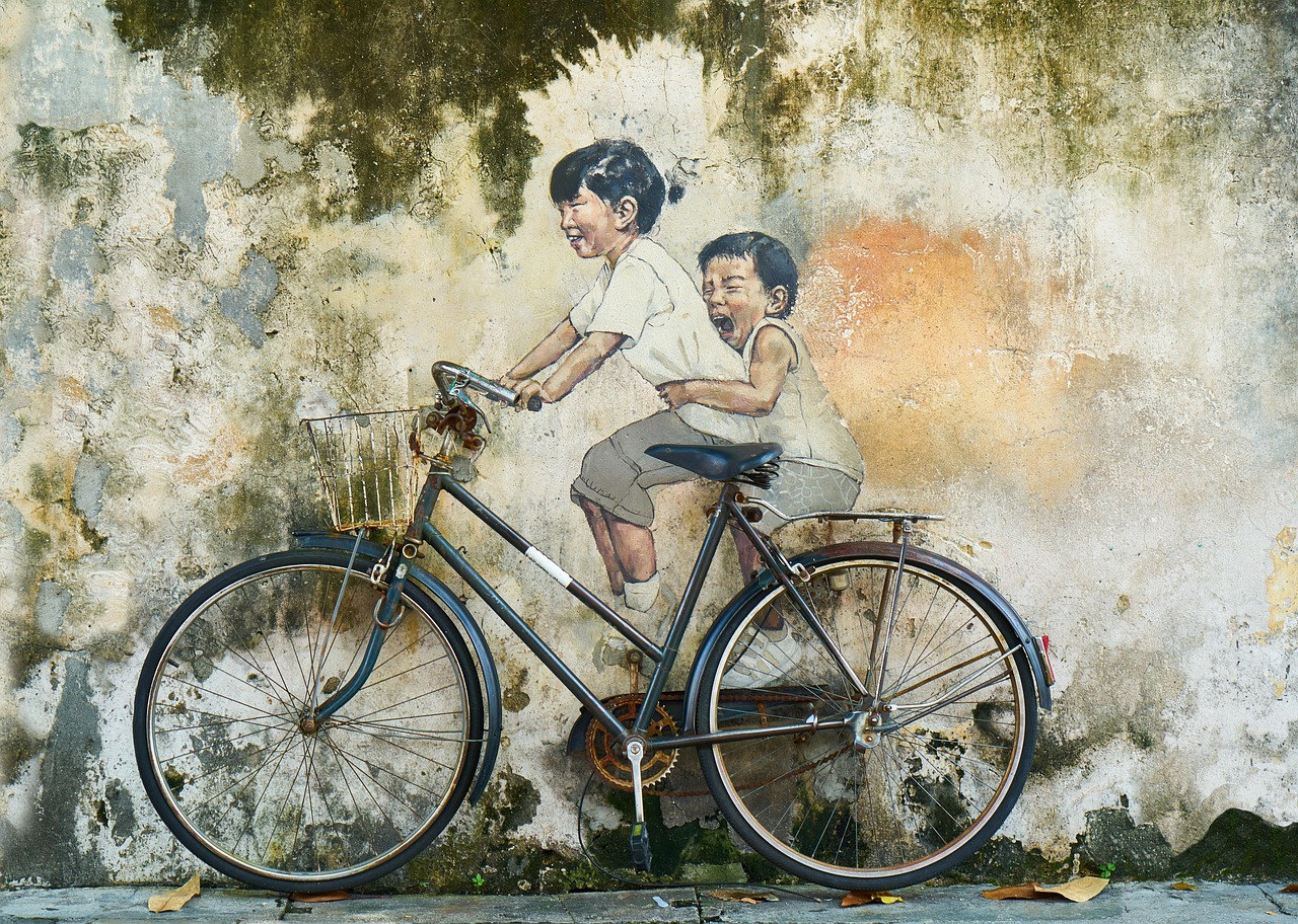 Colorful street art mural in Malaga's historic district