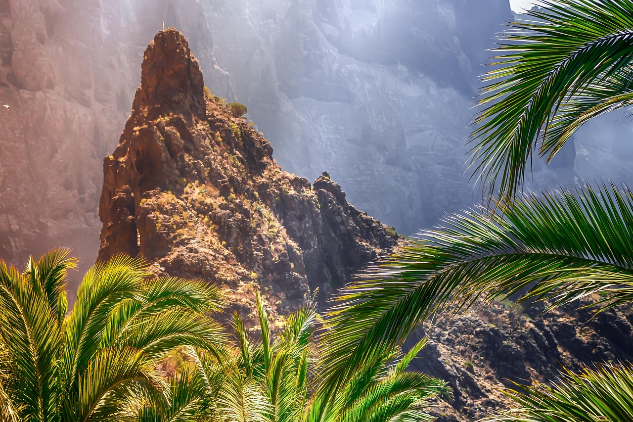 Masca Tenerife mountain village with terraced houses and steep cliffs