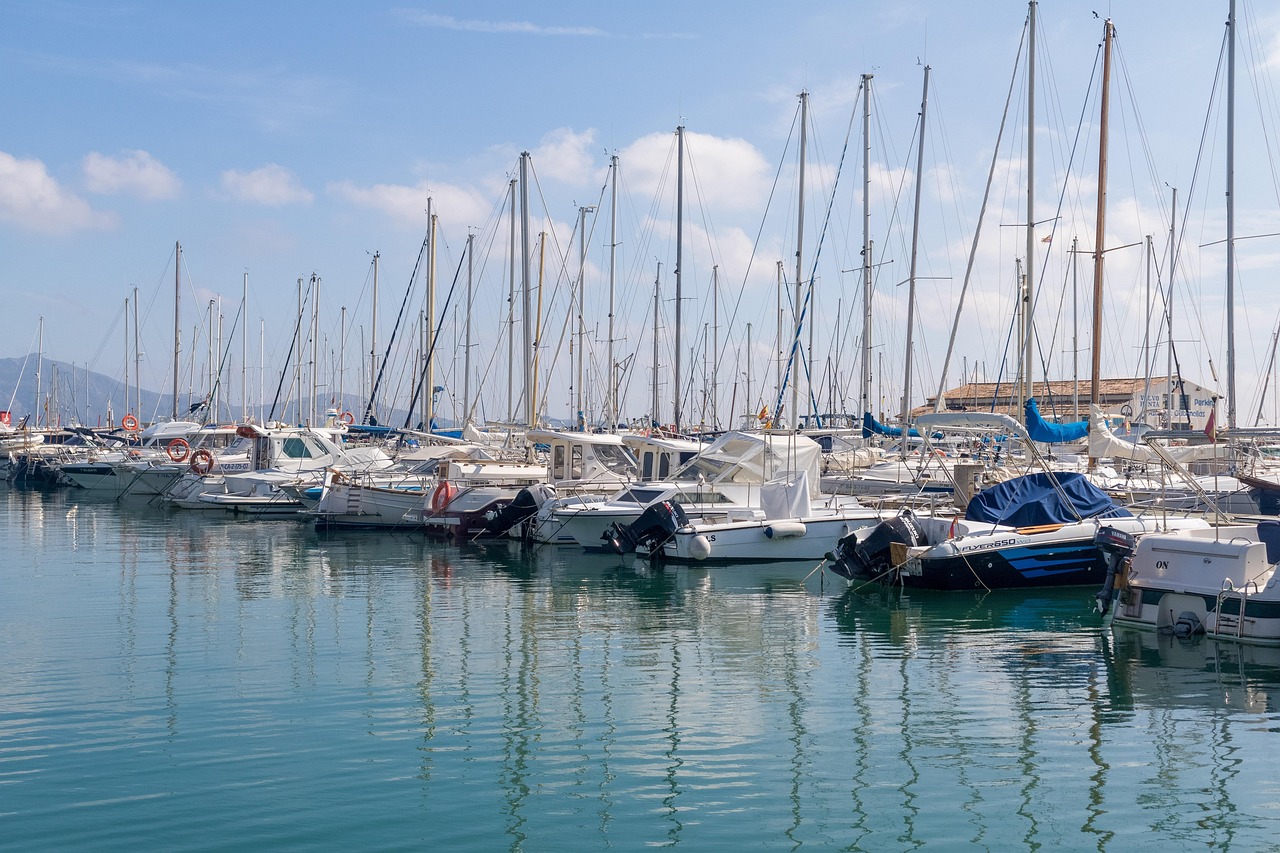 Boats docked at Port de Pollença near Sa Calobra
