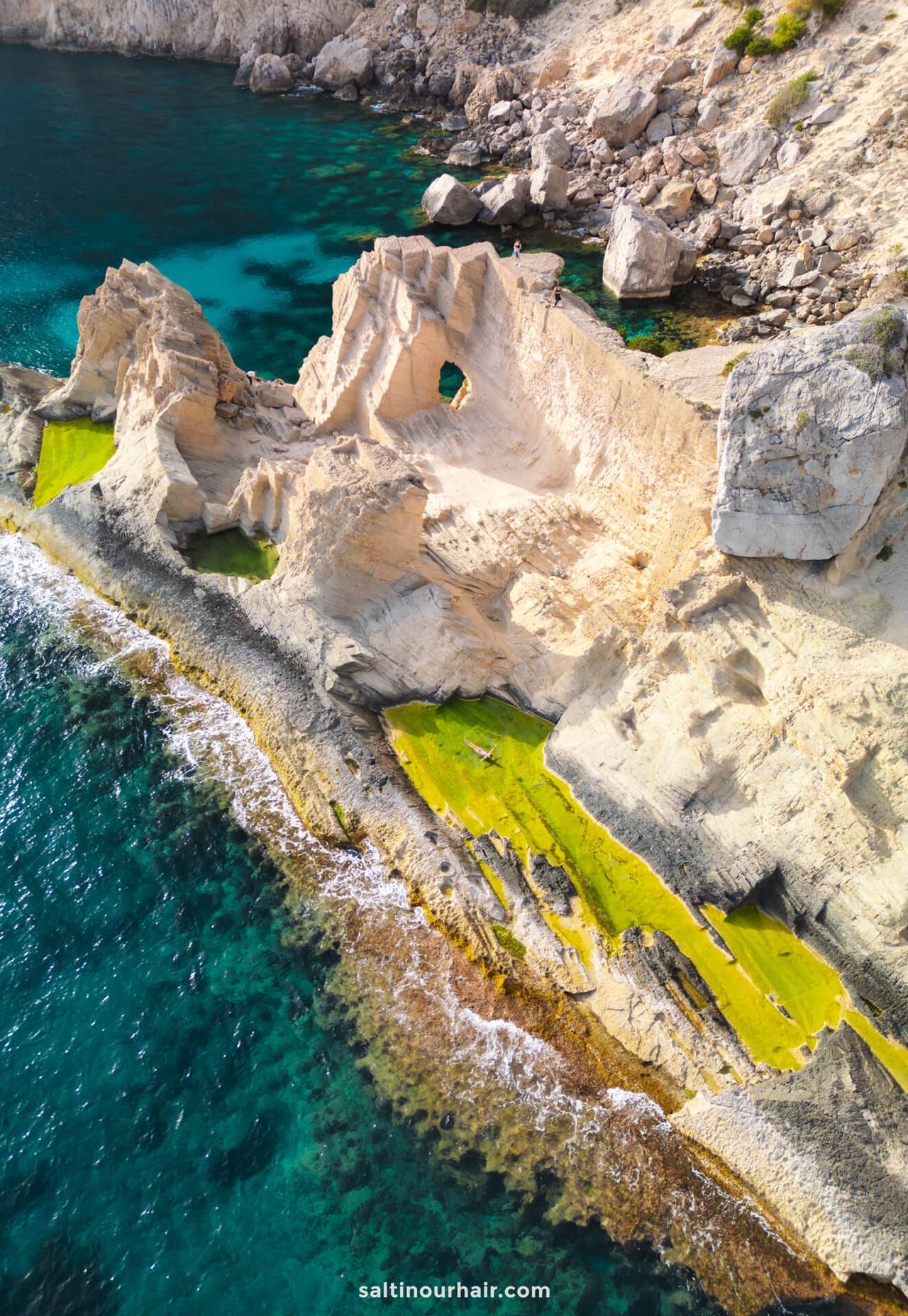 Rugged coastal path near Sa Pedrera de Cala d'Hort in Ibiza