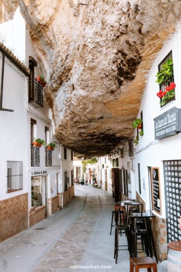 Unique cave houses built into rocky cliffs in Setenil de las Bodegas