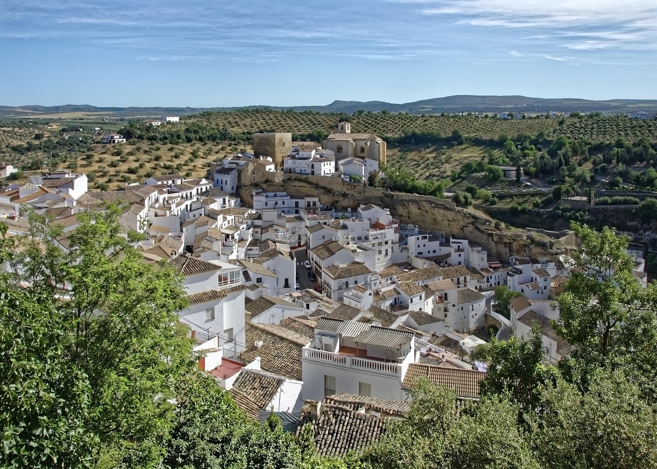 Historic castle ruins overlooking the valley near Setenil de las Bodegas