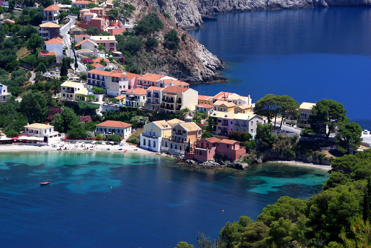 Assos village on the western coast of Kefalonia