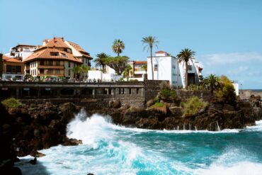 Sandy beach in Puerto de la Cruz Tenerife