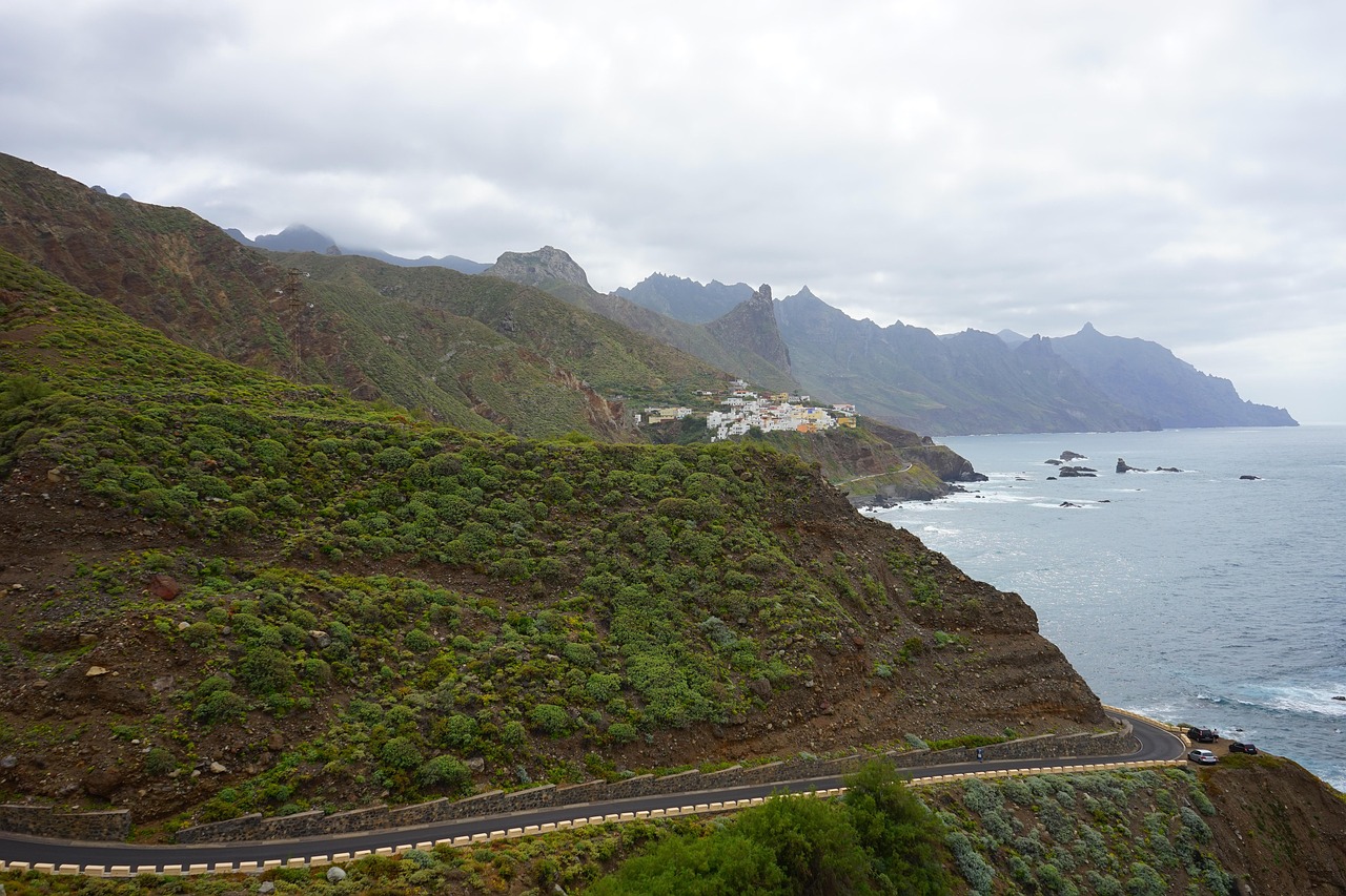 Scenic coastal road along Puerto de la Cruz coast